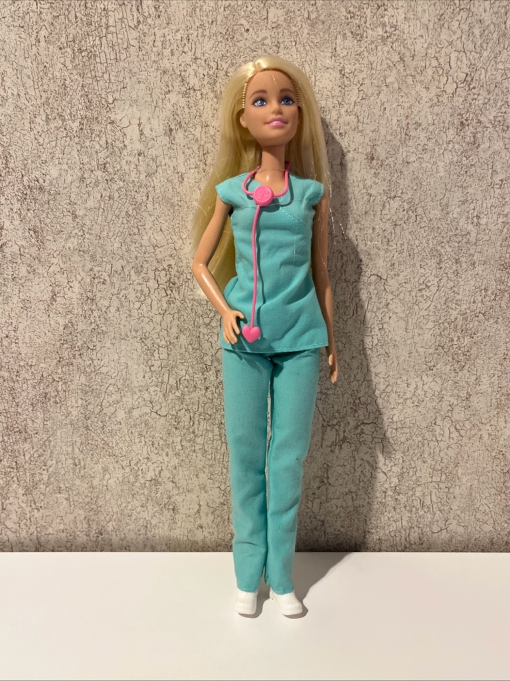 Mattel Barbie Baby Doctor Pediatrician Hospital Scrubs Clogs Stethoscope EUC